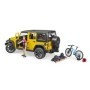 Bruder Jeep Wrangler Unlimited Rubicon cu bicicleta si ciclist